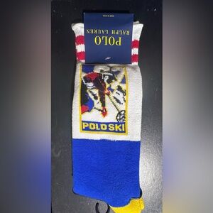 NWT POLO RALPH LAUREN SUN VALLEY SKI ROLL TOP CREW SOCK SIZE 10-13